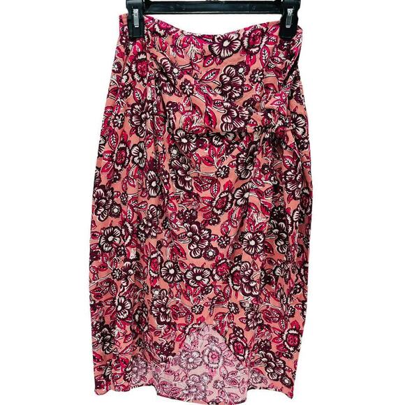 Faherty Pacifica Linen Blend Wrap Skirt Floral Rose Dessert Women's Size XS NWT - Picture 2 of 10